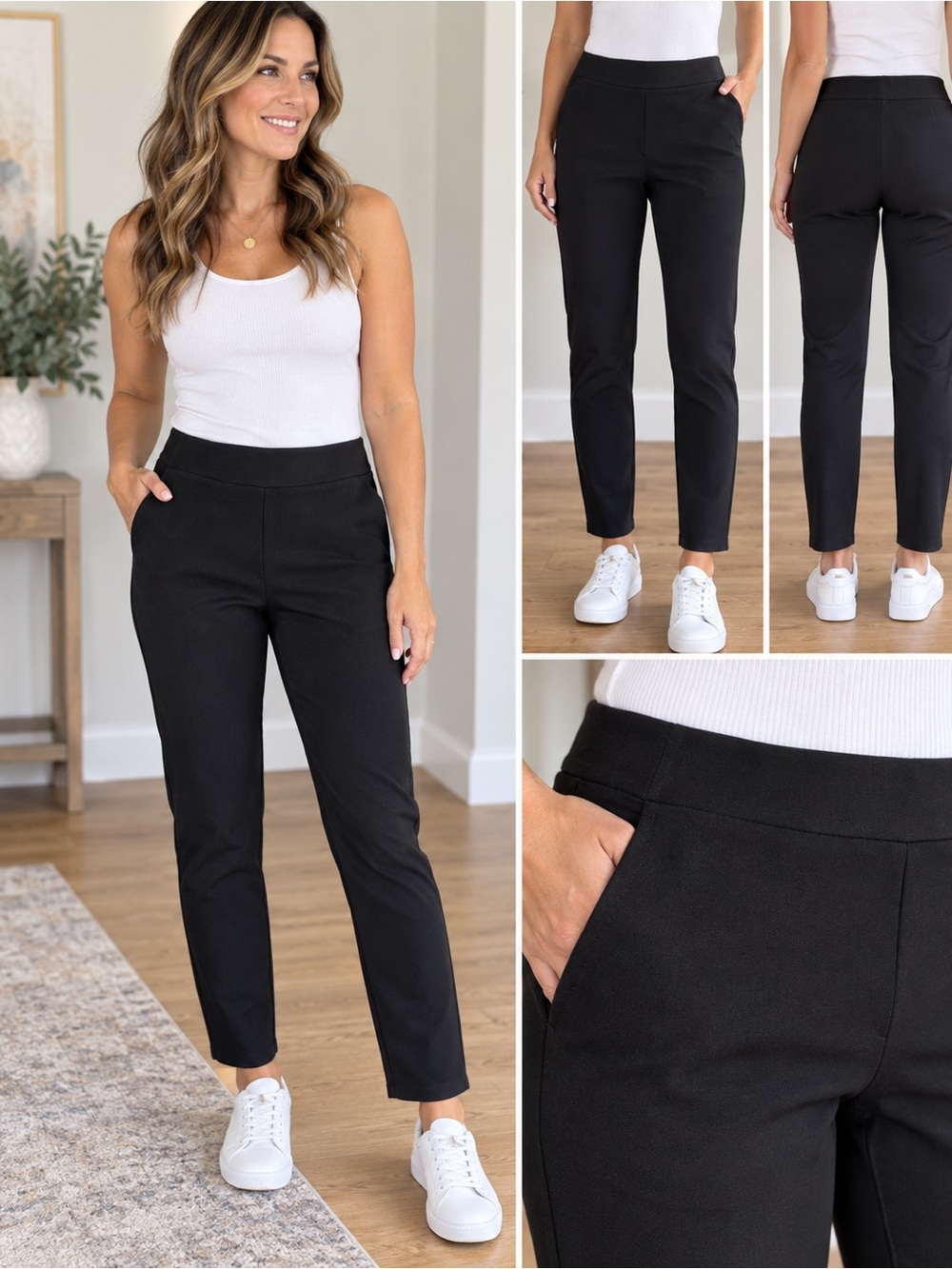 NYDJ Black Slim Cropped Ankle Pants